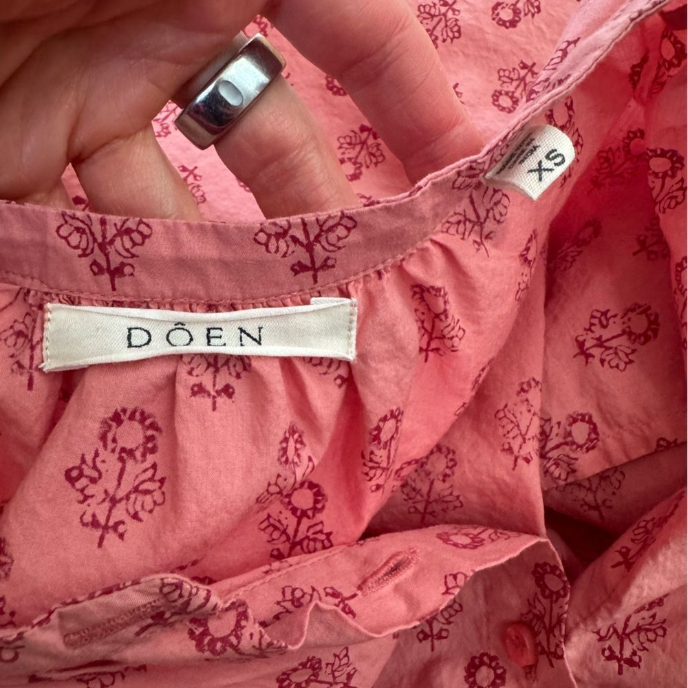 Doen Women's Jane Pink Sunflower Button Down Blouse XS - Picture 4 of 5